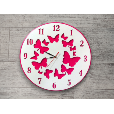 Часы с бабочками двухслойные