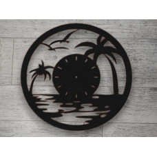Часы с морем и пальмами