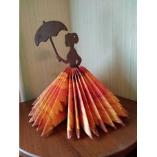 Салфетница женщина с зонтом