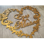 Монограмма в форме сердца с именами
