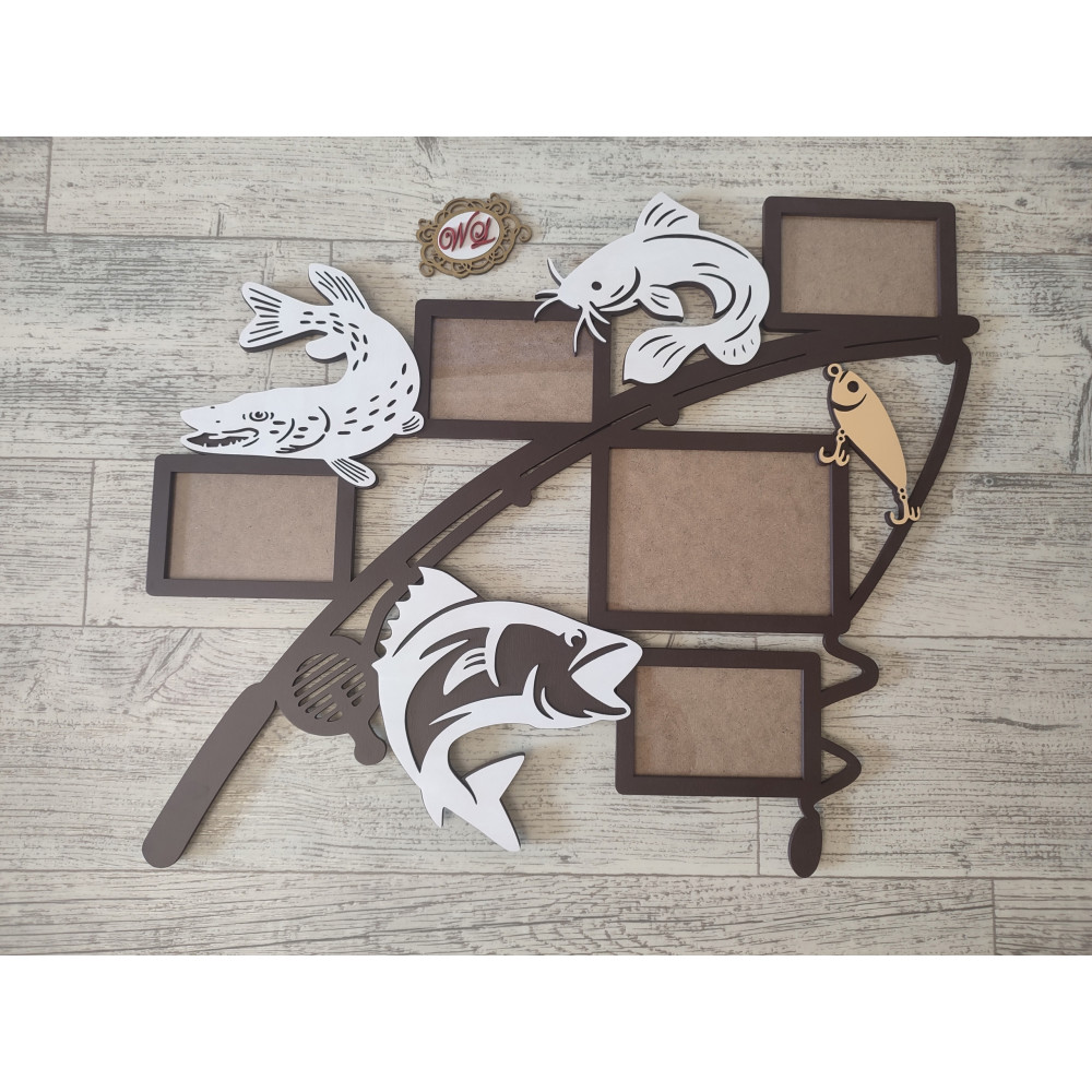 Фоторамка для рыбака на 5 фото