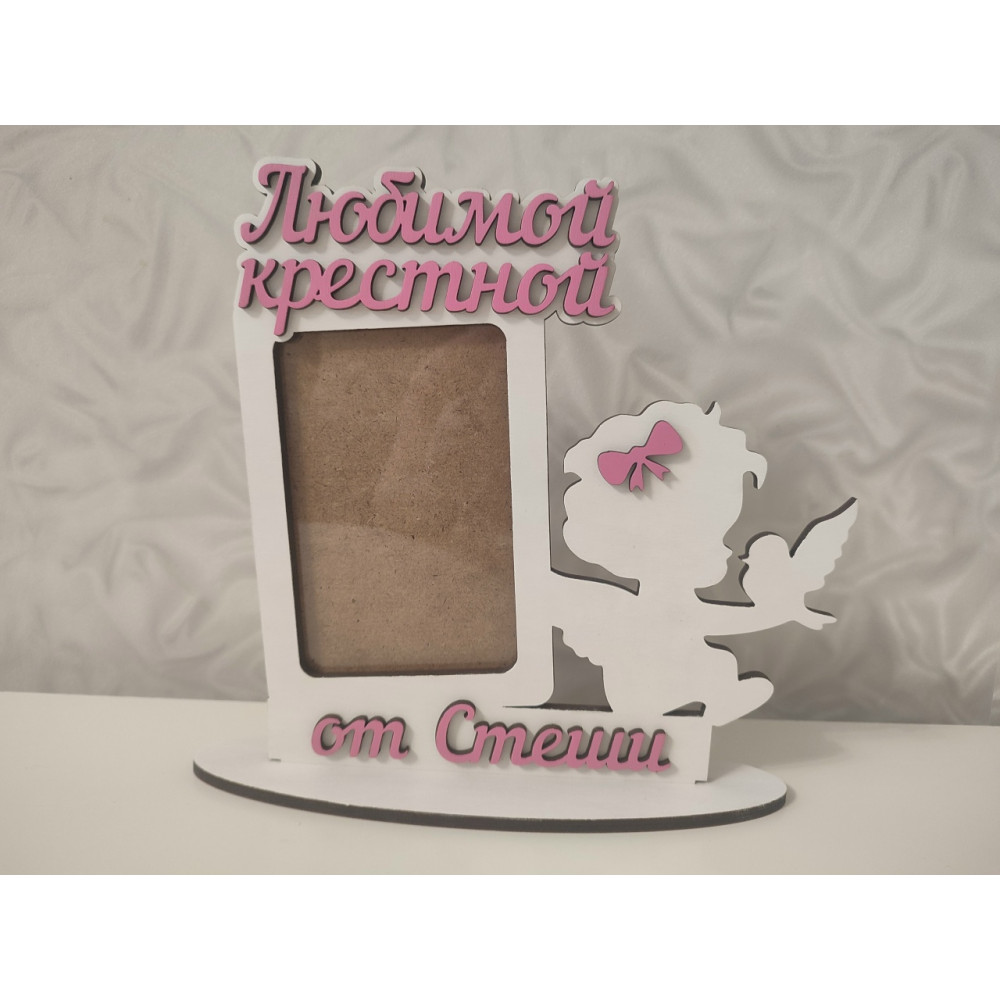 Фоторамка с ангелочком с птичкой