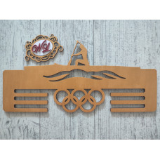 Медальница гребля с кольцами и палочками