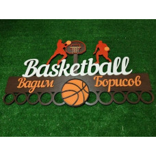 Медальница Basketball с кольцом и игроками