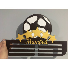 Медальница с футбольным мячом и звездами