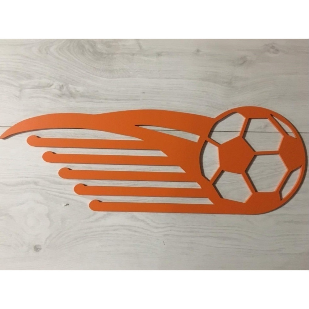 Медальница с футбольным мячом оранжевая