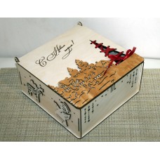 Подарочная коробка с новогодней композицией