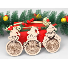 Елочные игрушки Гринч двухслойные