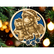 Игрушка лошадка с пряничным человечком