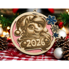 Игрушка с лошадкой и табличкой 2026