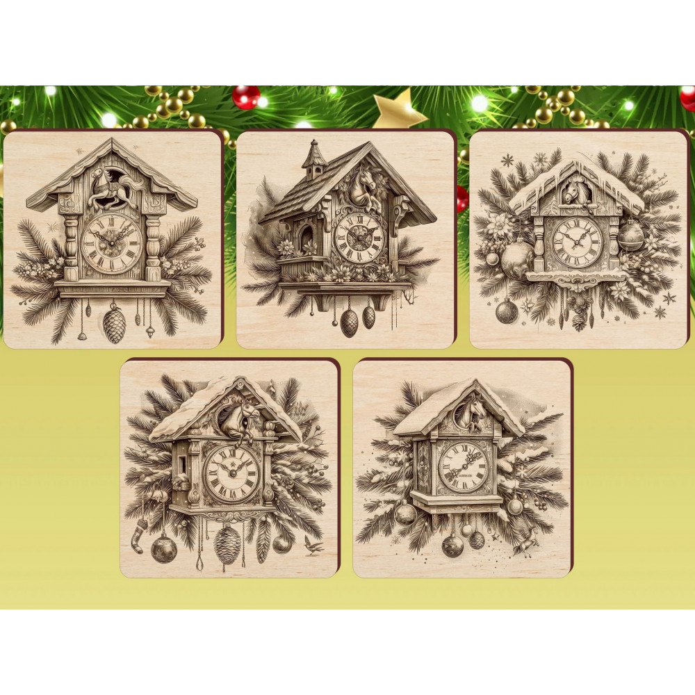 Подставки под горячее с новогодними часами