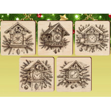 Подставки под горячее с новогодними часами