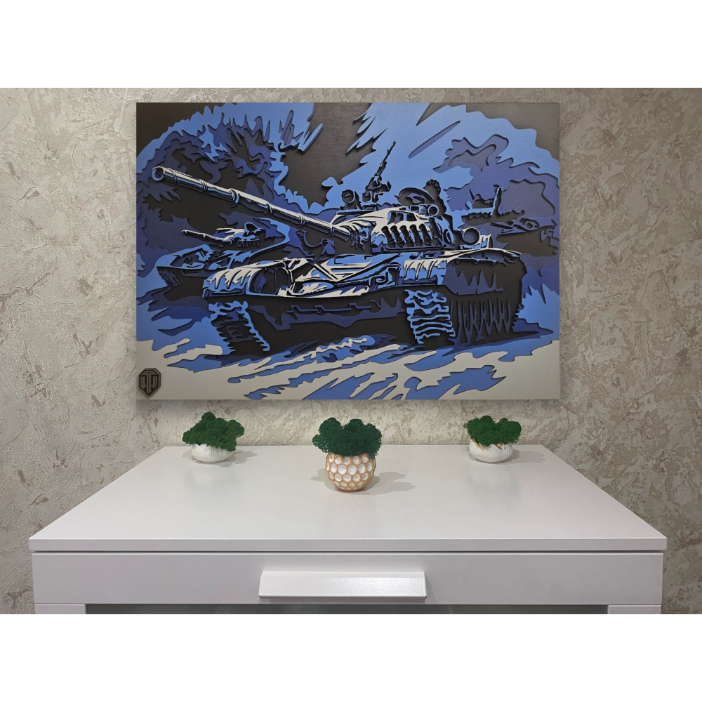 Многослойное панно Танк