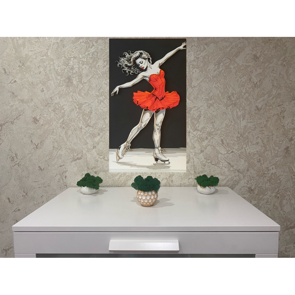 Панно Фигуристка 5 слоев