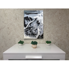 Панно Воющий волк 6 слоев