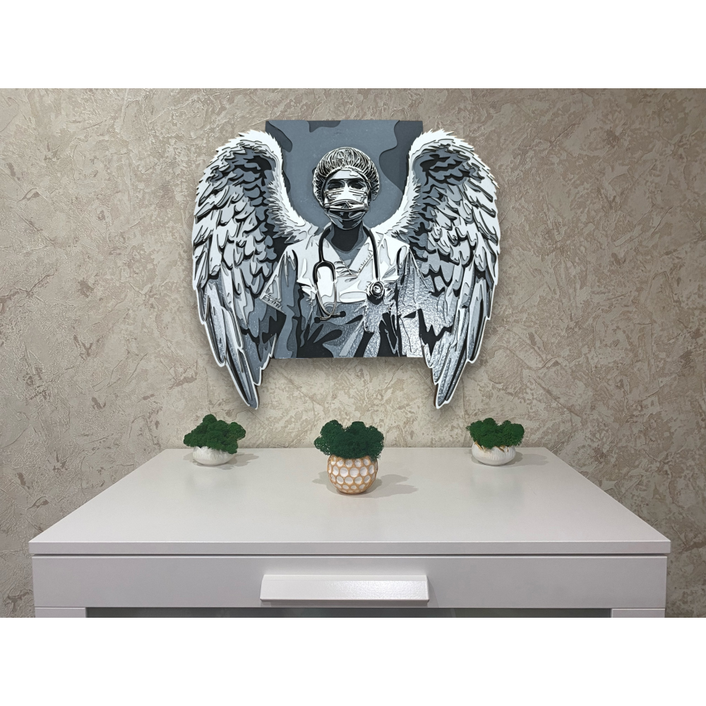 Панно Врач с крыльями 7 слоев