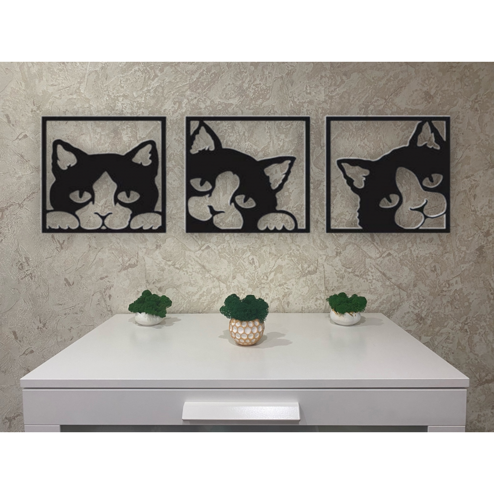 Панно с 3 котами
