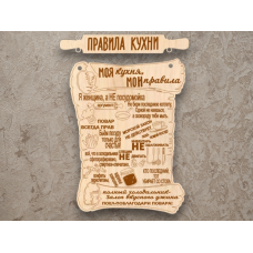 Табличка Правила кухни